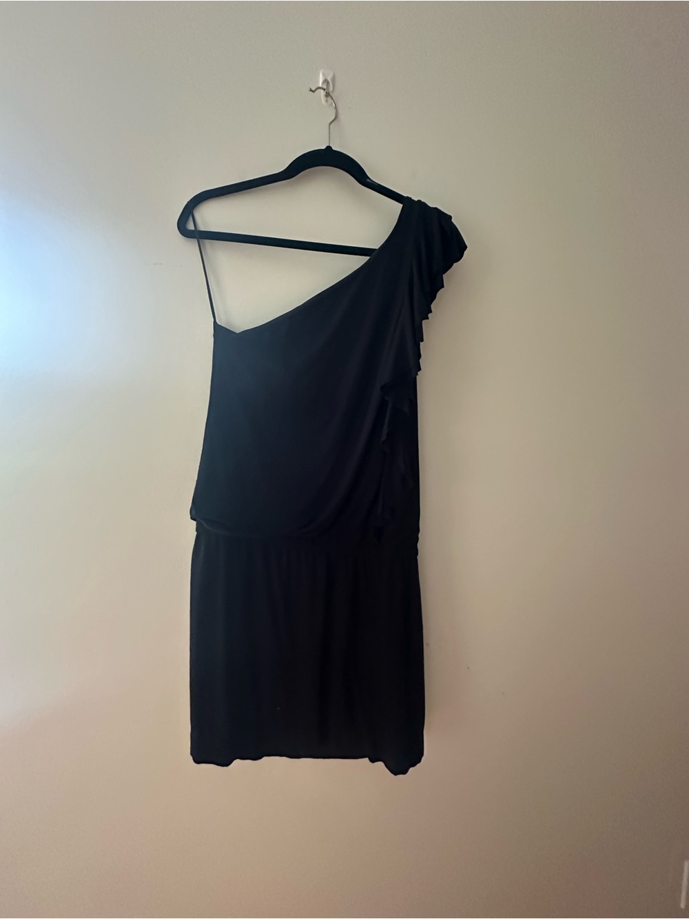 Express Black One-Shoulder Ruffle Dress